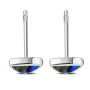 Abalone Shell Triangle Stud Silver Earrings, e326